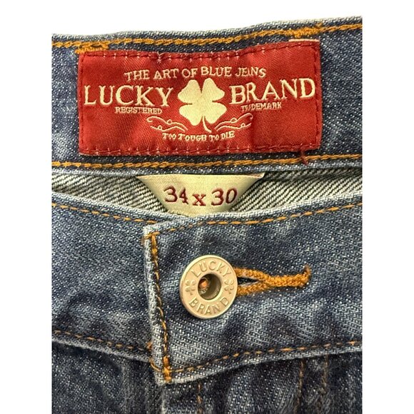 Vintage Lucky Brand Men's Relaxed Straight Blue Jeans Size 34x30 - Picture 4 of 11